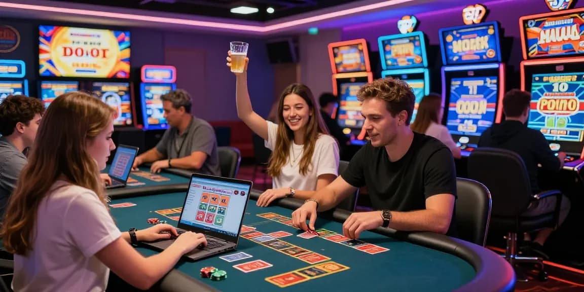 Exciting casino scene showcasing players enjoying credit card gaming at dea.org.uk, highlighting vibrant atmosphere and modern gaming elements.
