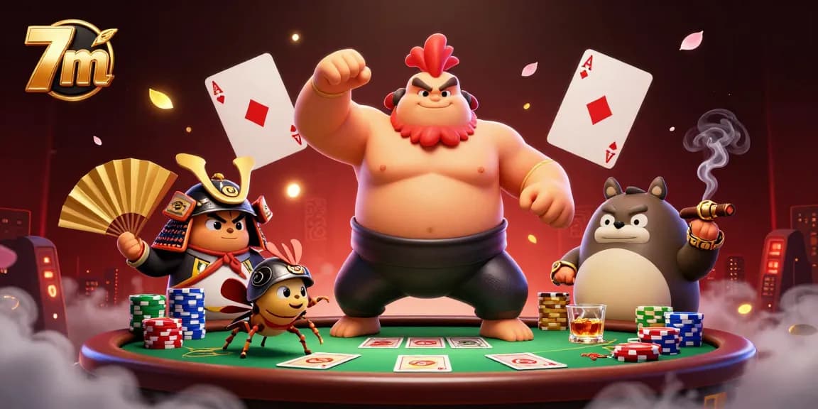 Experience thrilling poker action with 7m's dynamic gameplay illustrated in vibrant 3D.