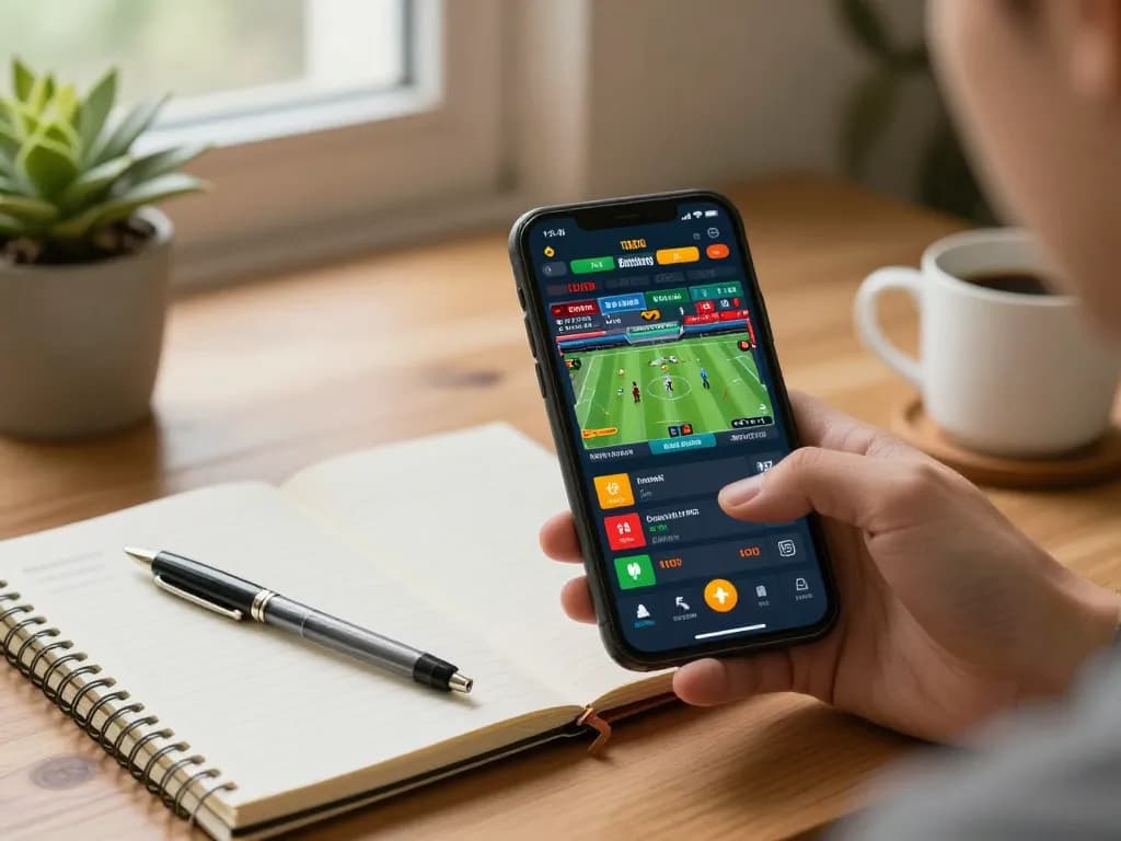 Engaging with the SC88 link for mobile sports betting on a smartphone in a cozy home environment.
