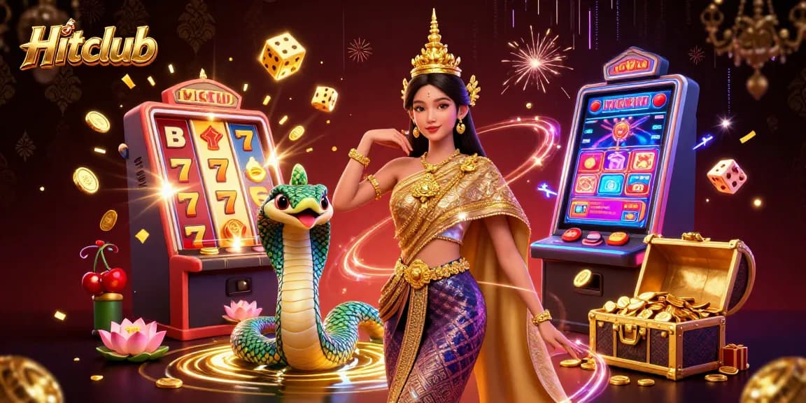 Experience the excitement of Hitclub with golden jackpot explosions, dynamic gaming elements, and a vibrant casino atmosphere.