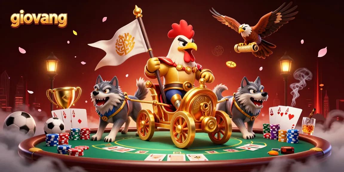 Bet on sports excitement with giovang's dynamic gaming scene featuring roaring action and high-stakes elements.