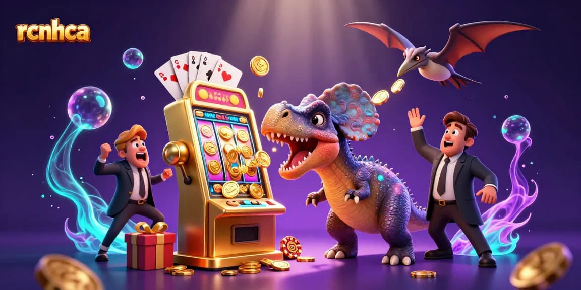 Experience thrilling wins at rcnhca casinos with a dinosaur-themed jackpot scene.