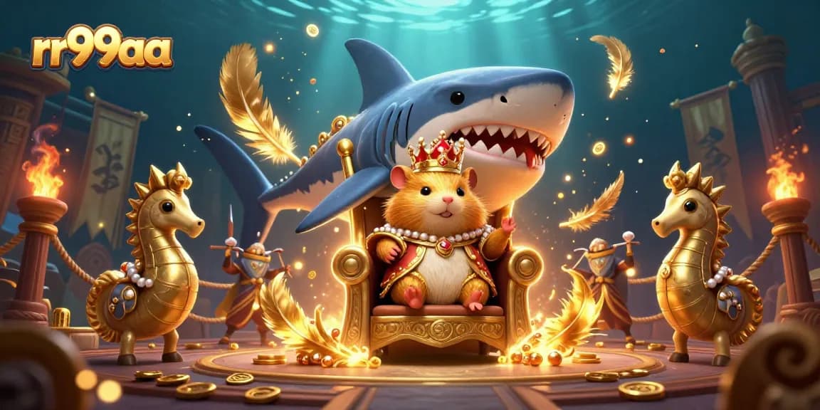 Spin reels at rr99aa in a vibrant underwater casino wonderland with a golden hamster king!