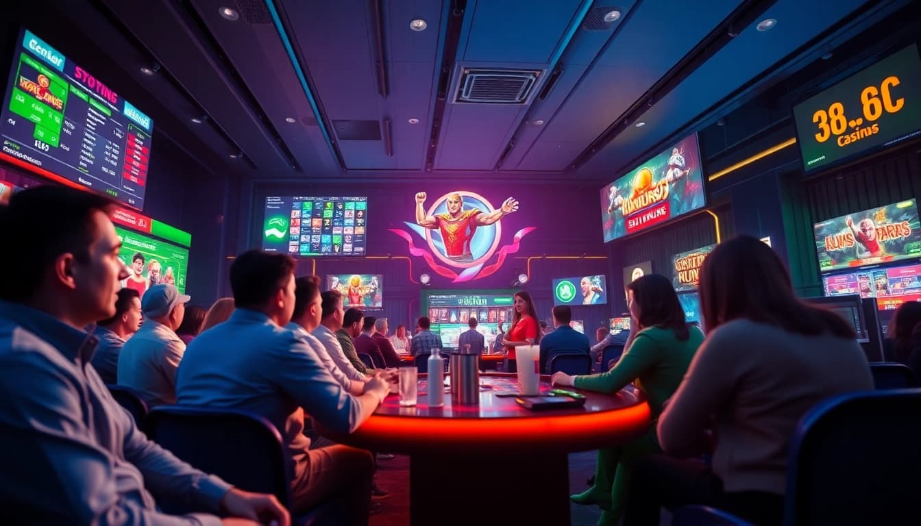Exciting online gambling scene at new88go.com, featuring diverse players engaging in dynamic gaming activities.