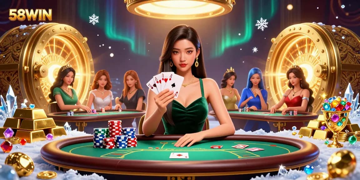 Engage in the exciting games at 58WIN with captivating moments at a poker table.