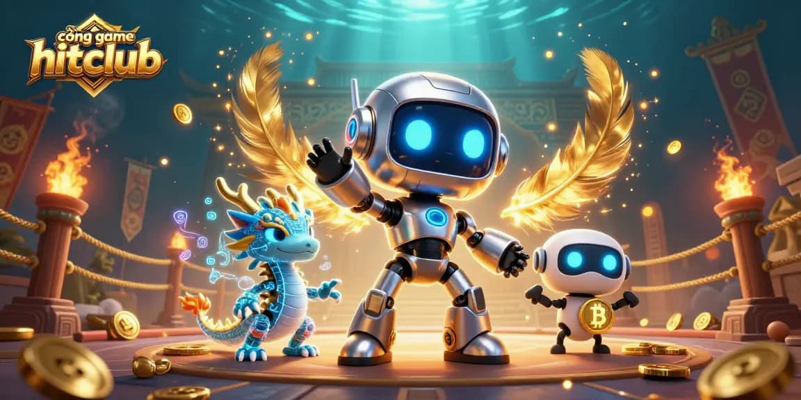 Engage in thrilling gameplay at cổng game hitclub with immersive 3D casino characters and vibrant scene.