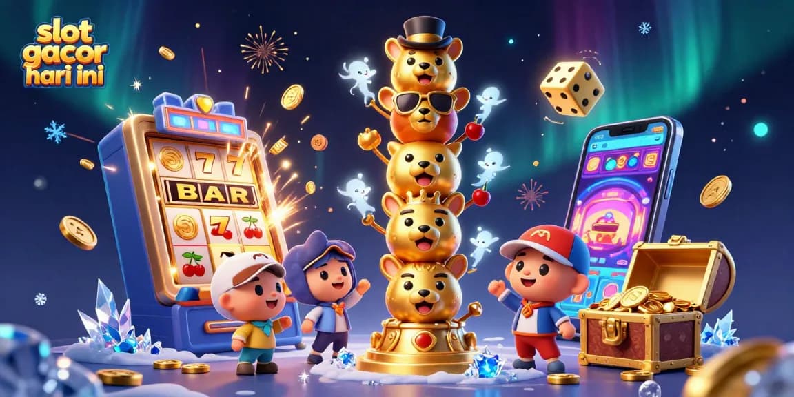 Experience jackpot thrills with slot gacor hari ini in this vibrant casino illustration.