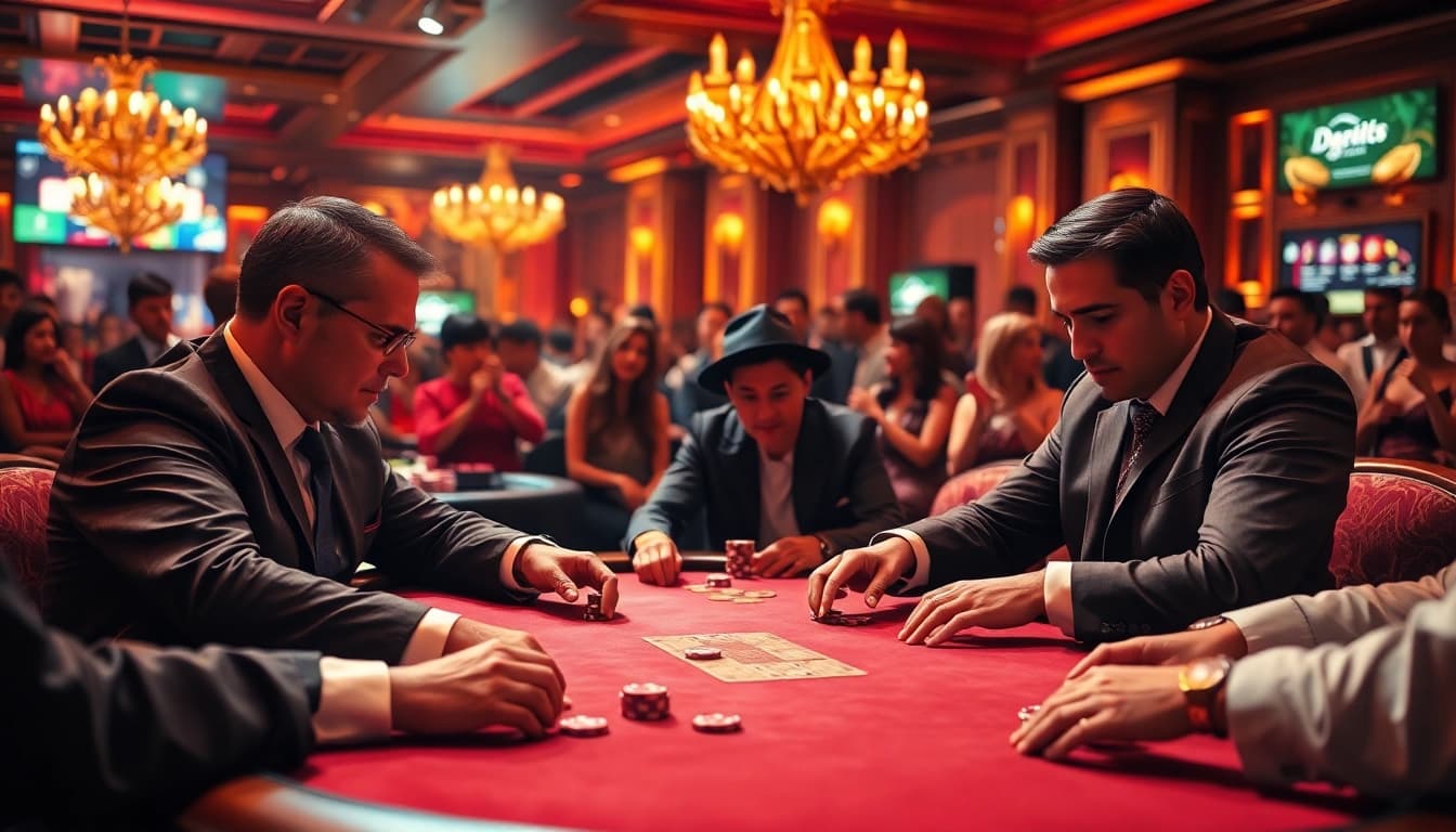 uk88 bị sập analysis during an exciting poker game in a luxurious casino setting.