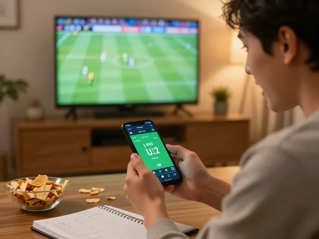 Engaging betting moment with TG88 app in action during a live football match