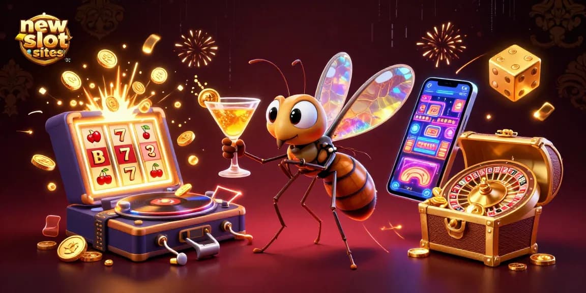 Engage with exciting new slot sites through thrilling 3D characters, vibrant casino elements, and an energetic atmosphere.