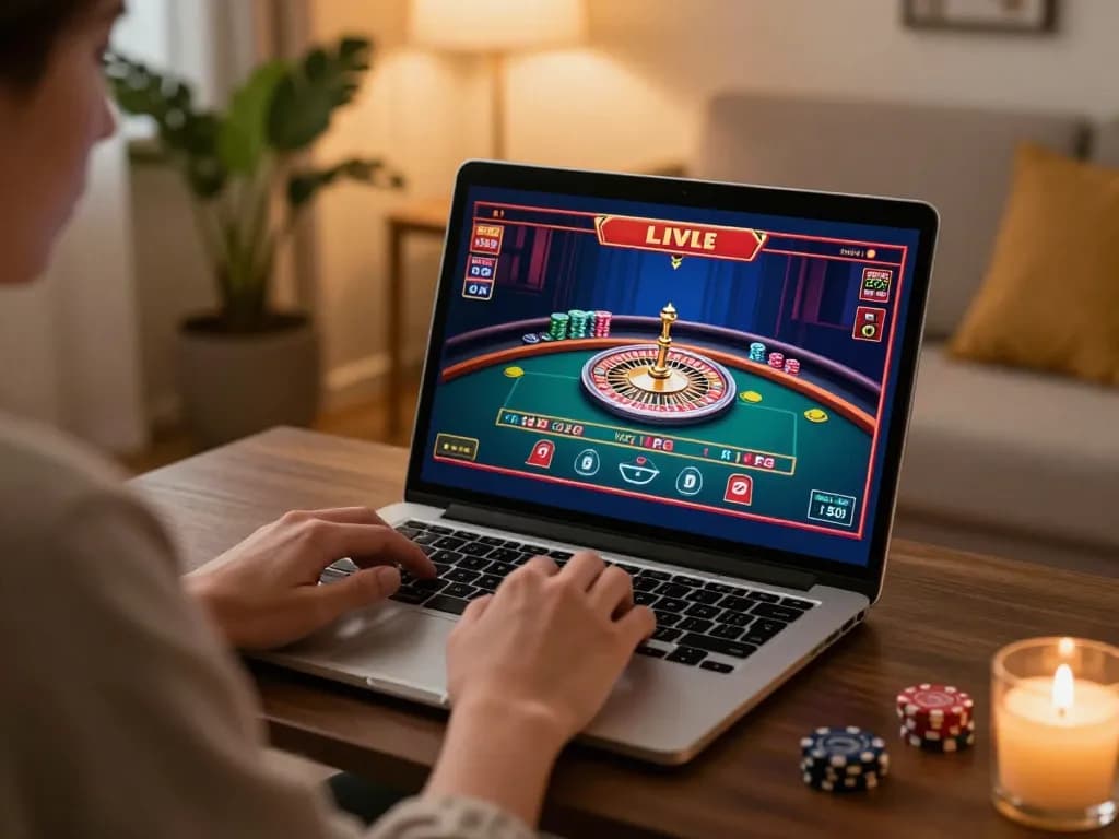 Experience the thrill of gaming with the open88 link, showcasing online roulette gameplay in a cozy setting.