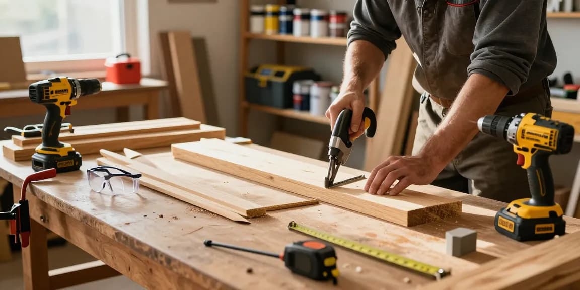 Dewalt alligator saw in action by a skilled tradesperson during woodworking project in a workshop