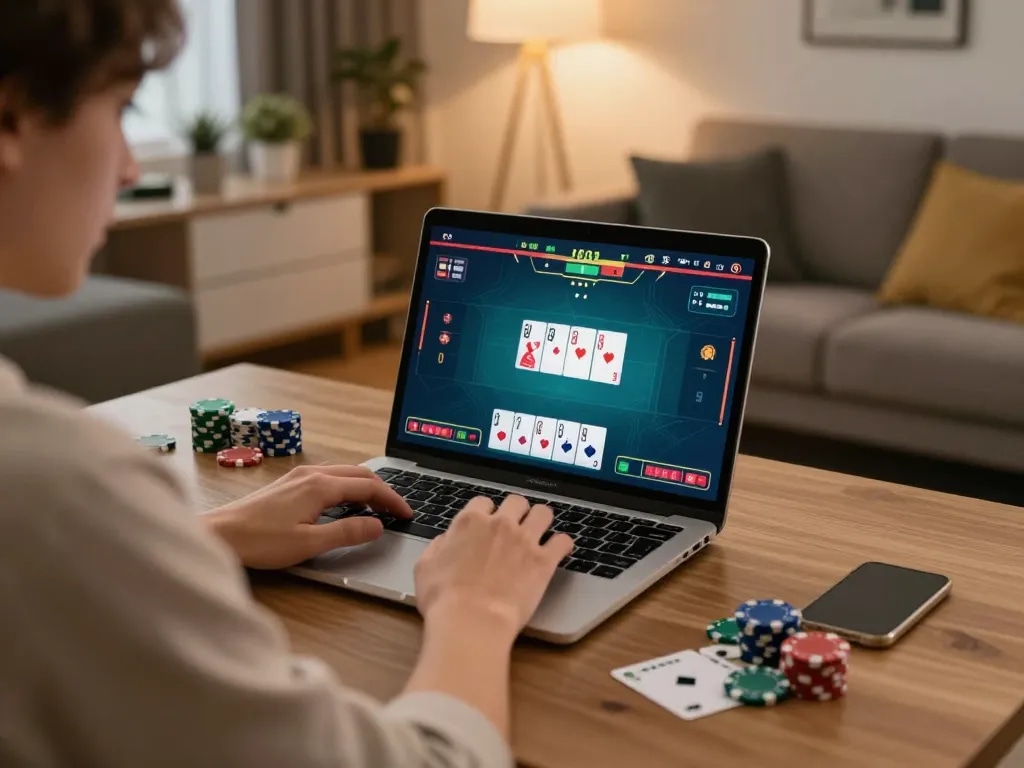 Engaging online gambling experience with shbet as players place bets at home