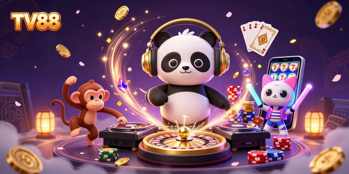 TV88 offers an exhilarating casino experience with vibrant 3D characters, capturing the thrill of slots and live betting.