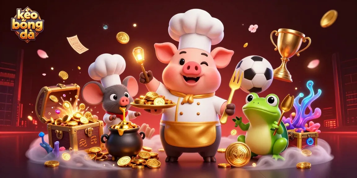 Engage in kèo bóng đá with a vibrant, dynamic scene showcasing sports betting elements and rich gold detailing.