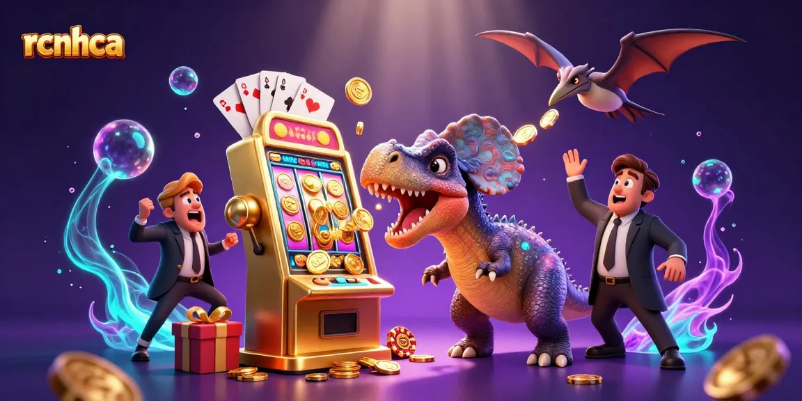 Experience thrilling wins at rcnhca casinos with a dinosaur-themed jackpot scene.