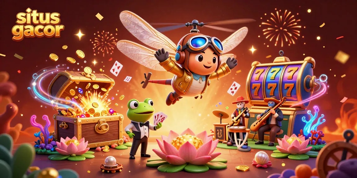 Engage with situs gacor in a vibrant 3D casino scene filled with excitement and winning opportunities.