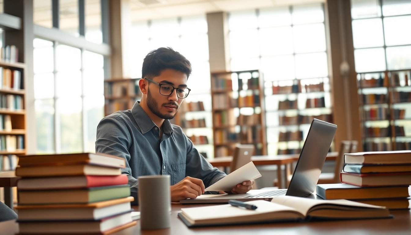 Pay someone to take gre for me with a focused student studying at a bright, modern library.