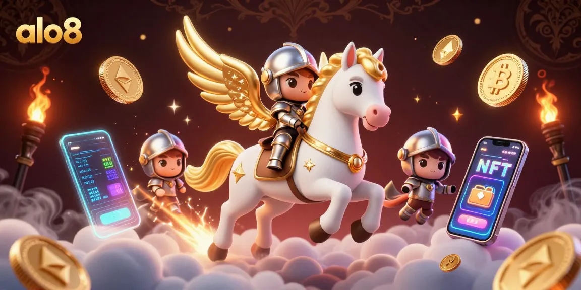 Win big with alo8 in a luxurious 3D casino adventure featuring bitcoin and ethereum elements.