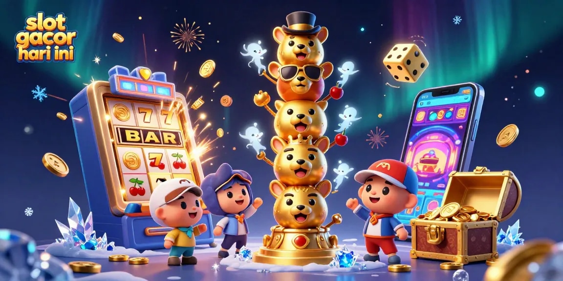 Experience jackpot thrills with slot gacor hari ini in this vibrant casino illustration.