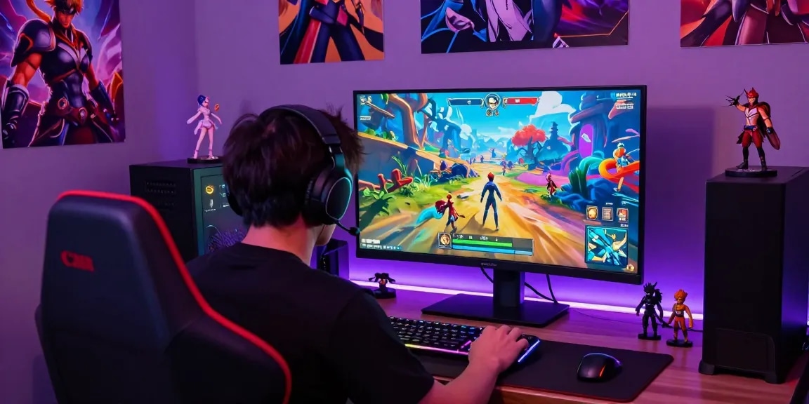 Explore an engaging real hentai game scene with a gamer immersed in vibrant graphics and dynamic gameplay.