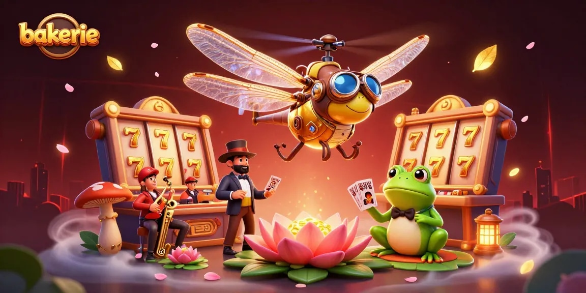 Engage with bakerie and thrilling slot games amidst a vibrant casino scene.
