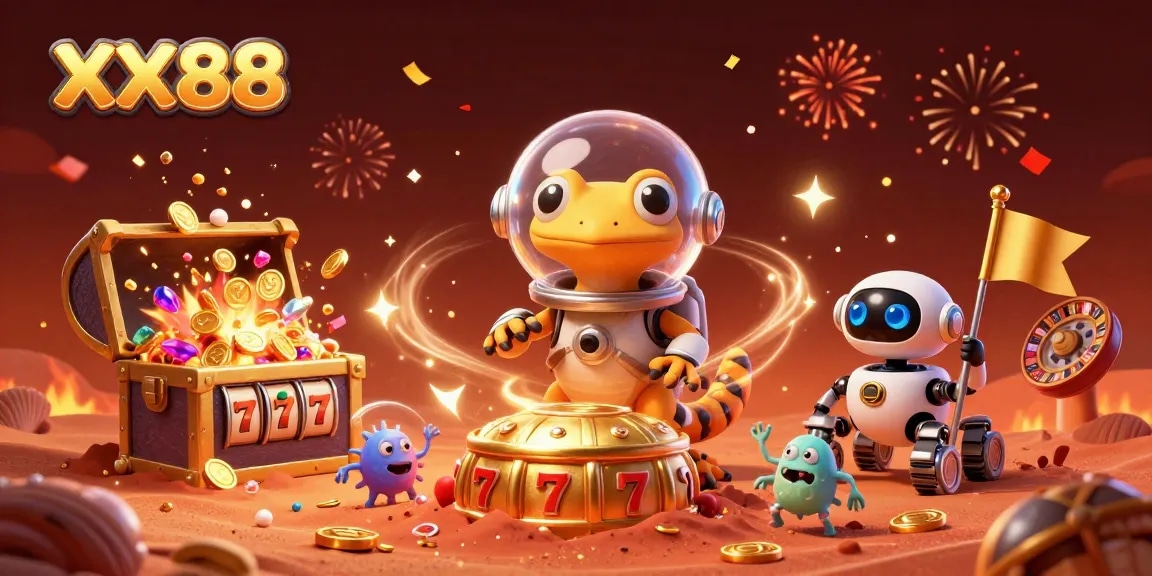 Experience the vibrant action at XX88 Casino with a Martian adventure featuring treasure and excitement.