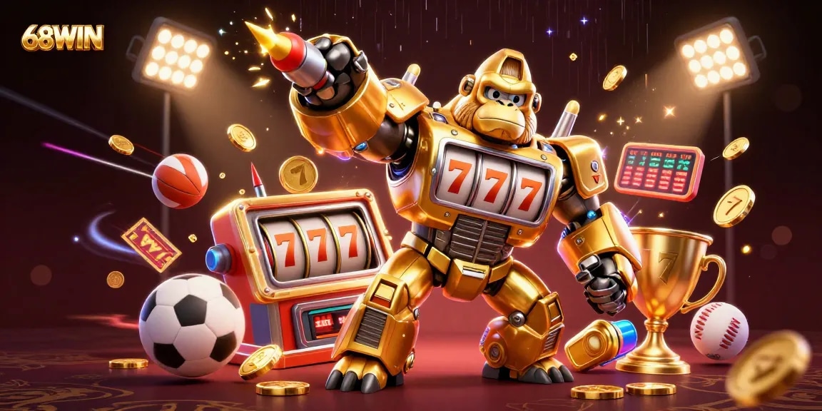 Experience thrilling wins with the 68WIN gorilla mech and dynamic gaming elements in action.
