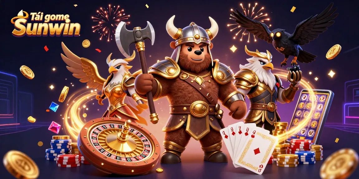 Experience Tải game Sunwin with thrilling casino action featuring Viking and Valkyrie characters.