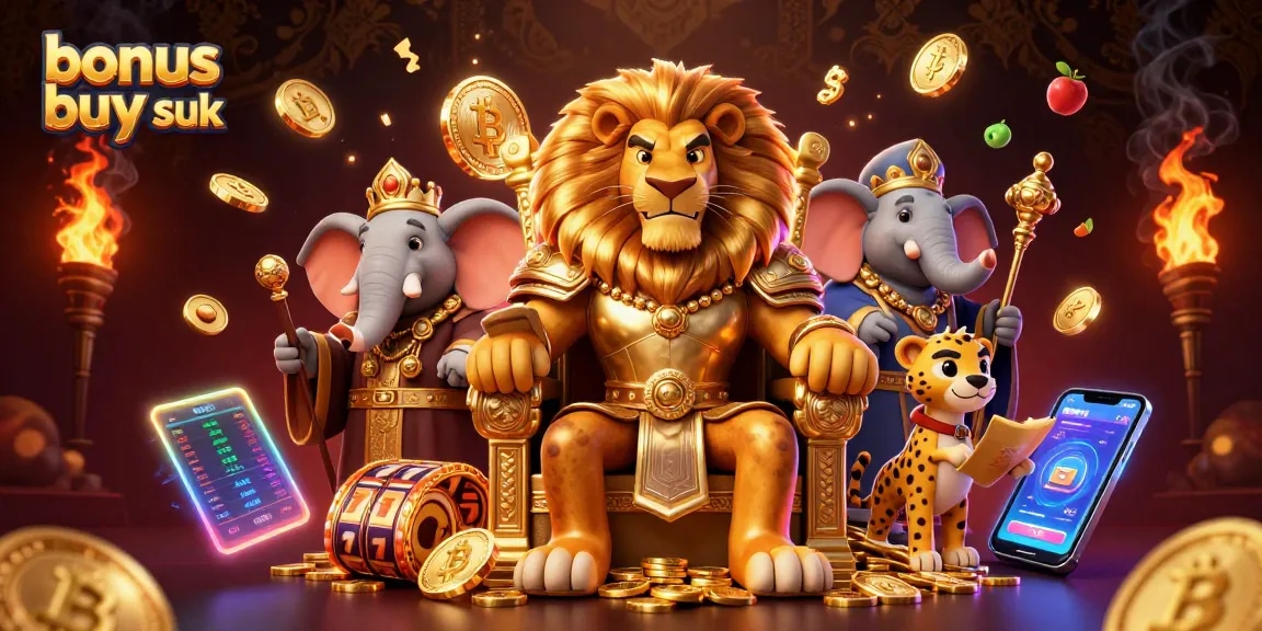 Play exciting bonus buy slots uk with dynamic characters and slot elements amid vibrant 3D casino style.