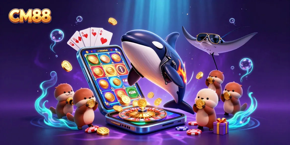 Engage with CM88 through thrilling casino games featuring vibrant characters and dynamic gaming elements.