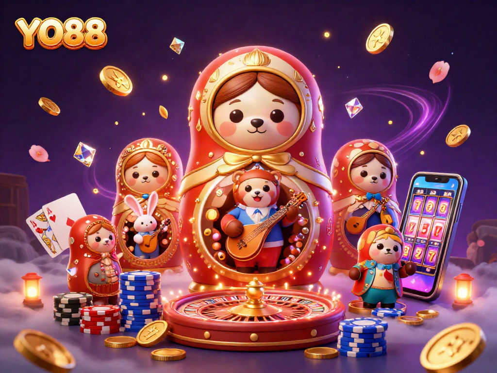 Experience the immersive world of YO88 casino games with vibrant characters and dynamic elements.