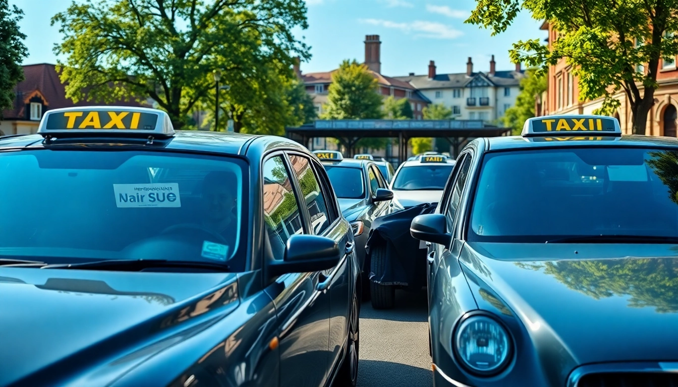 Thames Ditton taxi service with friendly drivers and vibrant urban scenery.