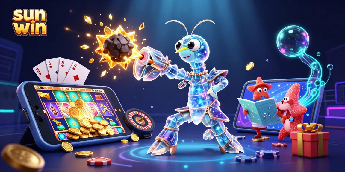 Experience the sun win thrill with a galactic samurai mantis shrimp amidst dazzling casino elements.