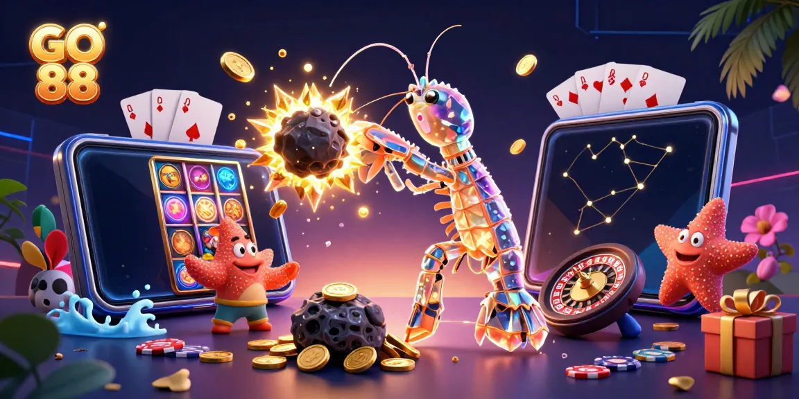 Experience the thrill of GO 88 with a galactic samurai and vibrant casino elements amid a rich cosmic backdrop.