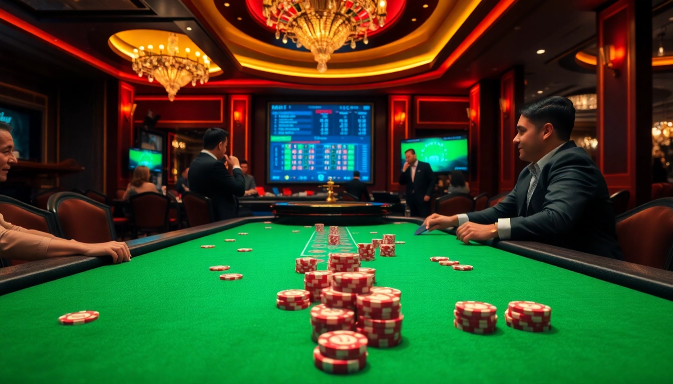 Experience the thrill of WW88 with players enjoying Baccarat at a vibrant casino.