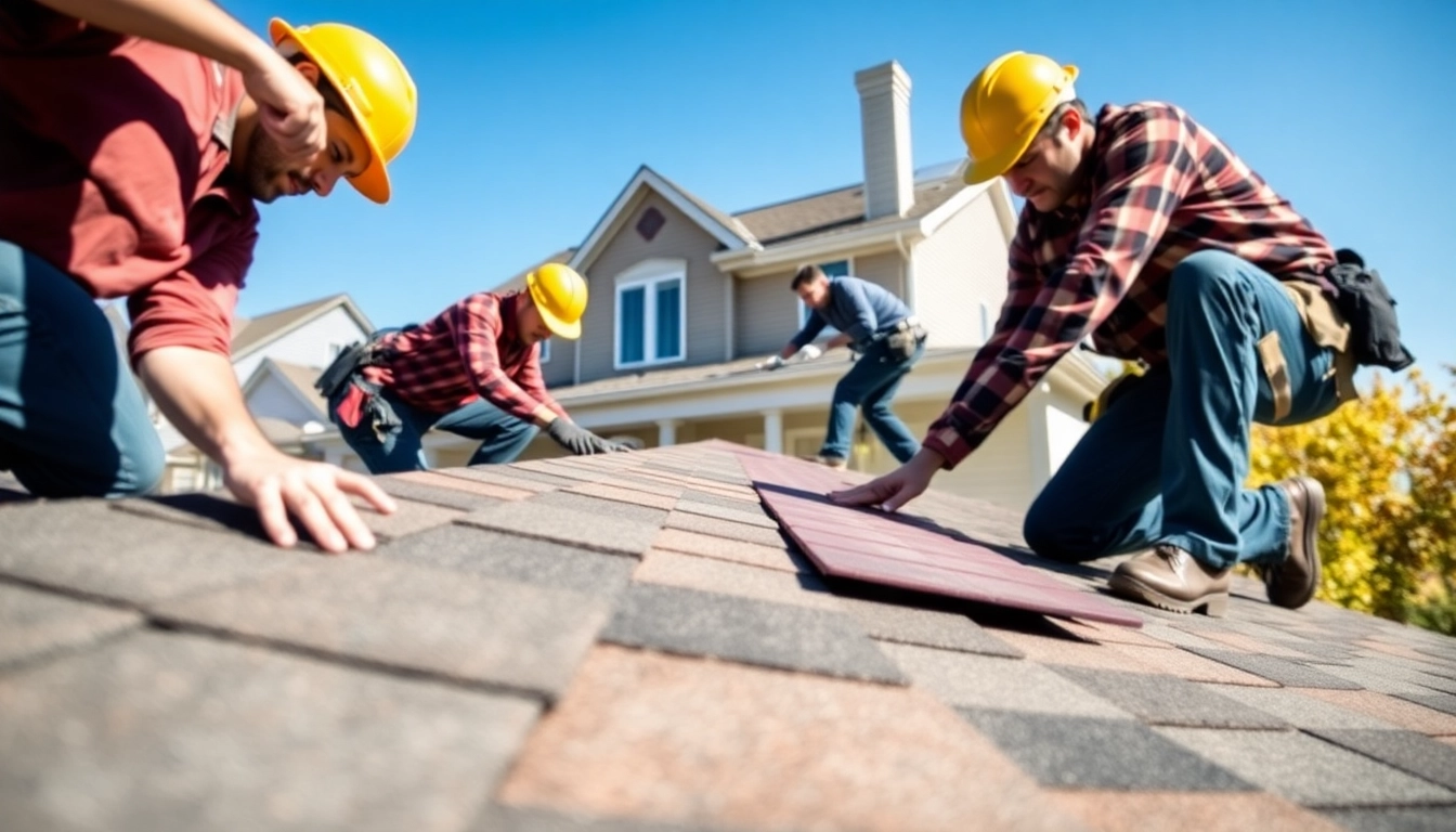 Workers installing a new roof in South Jersey, showcasing craftsmanship and dedication.