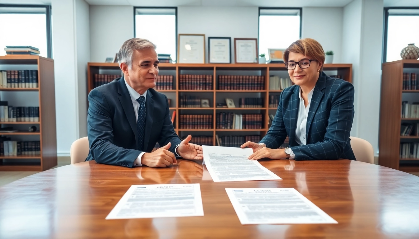 Illustration of a legal consultation demonstrating the Power of Attorney in a professional office setting.