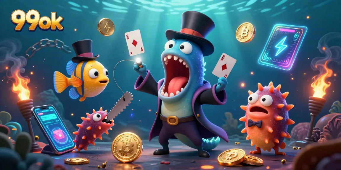 Win big at 99ok with exciting games featuring glowing crypto elements and imaginative sea creatures.