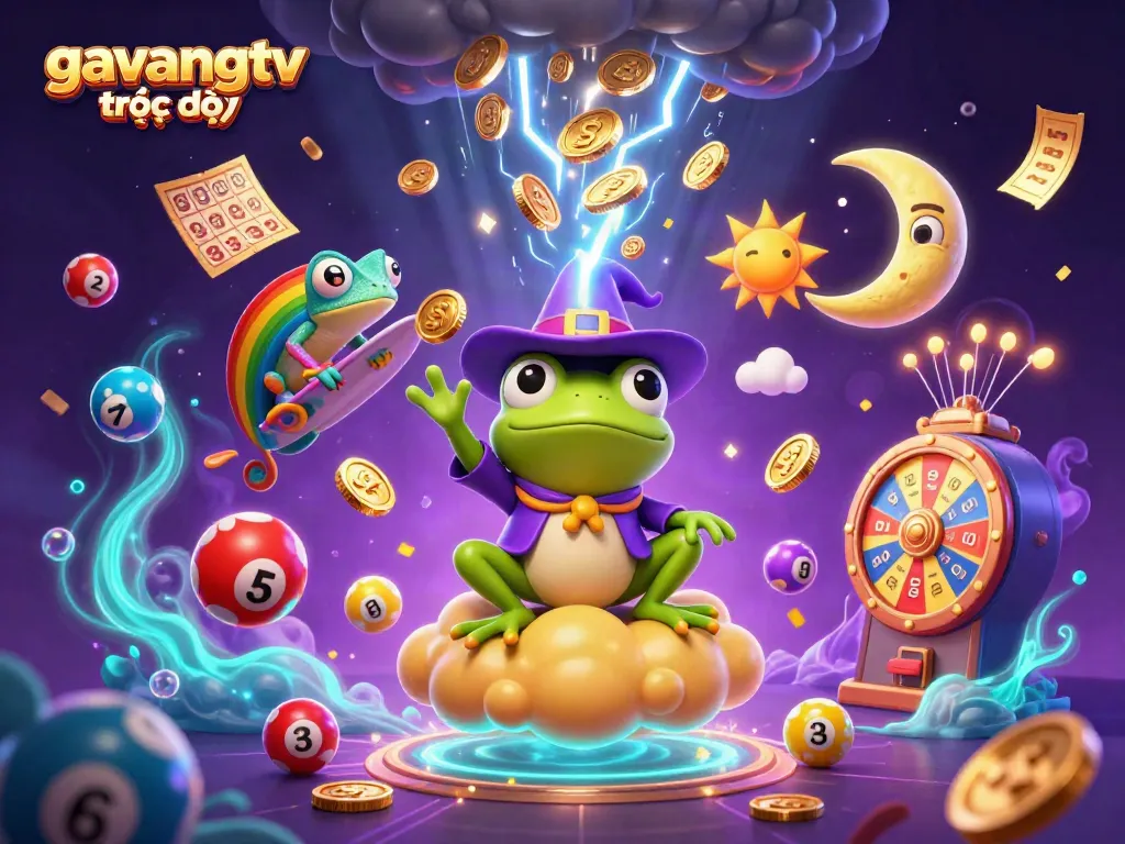 Experience the excitement of gavangtv trực tiếp with golden coins and vibrant gaming elements in action.