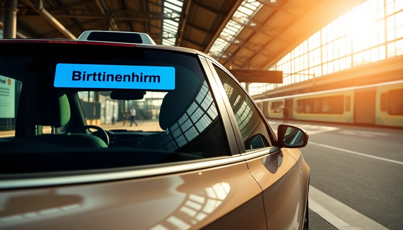 Taxi Nottingham to Birmingham Airport at station ready for passengers.