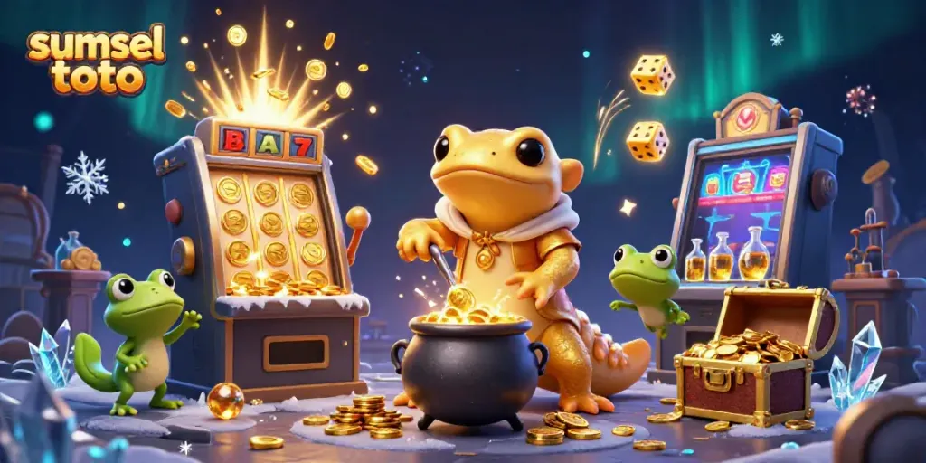 Spin to win with sumsel toto in this vibrant 3D casino-themed illustration showcasing gaming excitement.