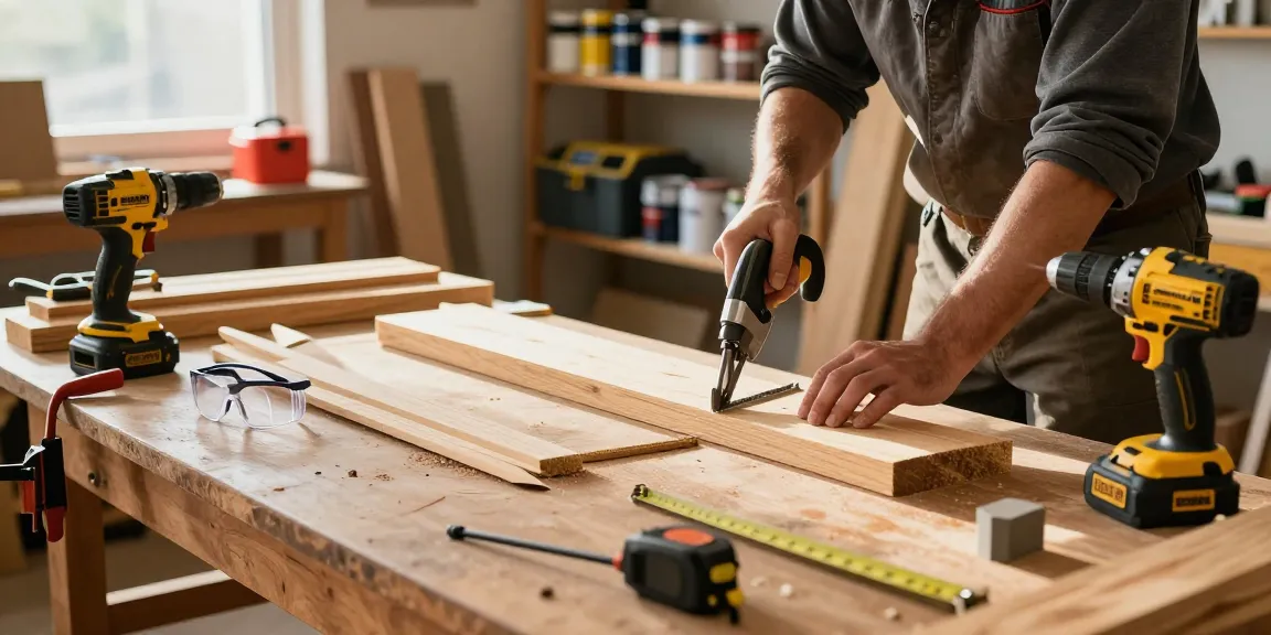 Dewalt alligator saw in action by a skilled tradesperson during woodworking project in a workshop