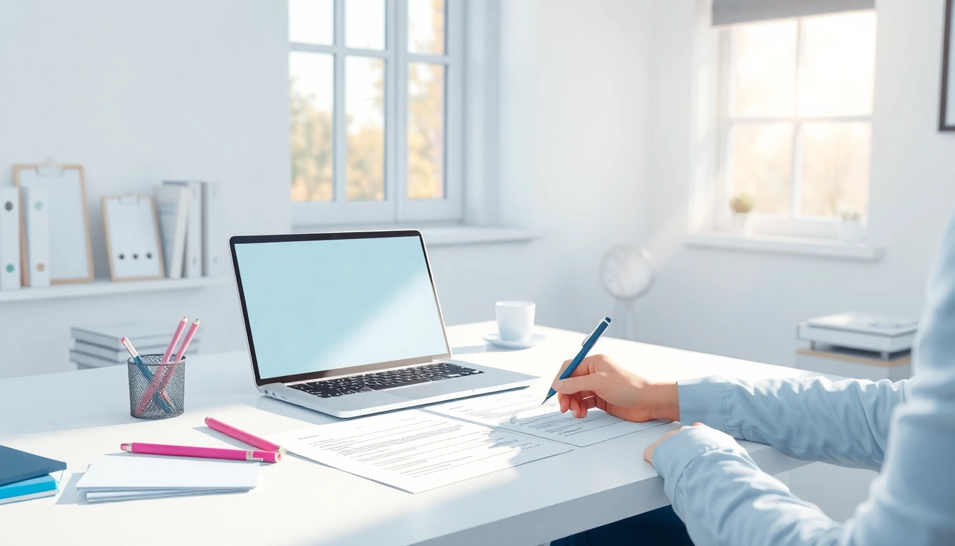 Complete the eta uk application form efficiently at a tidy workstation.