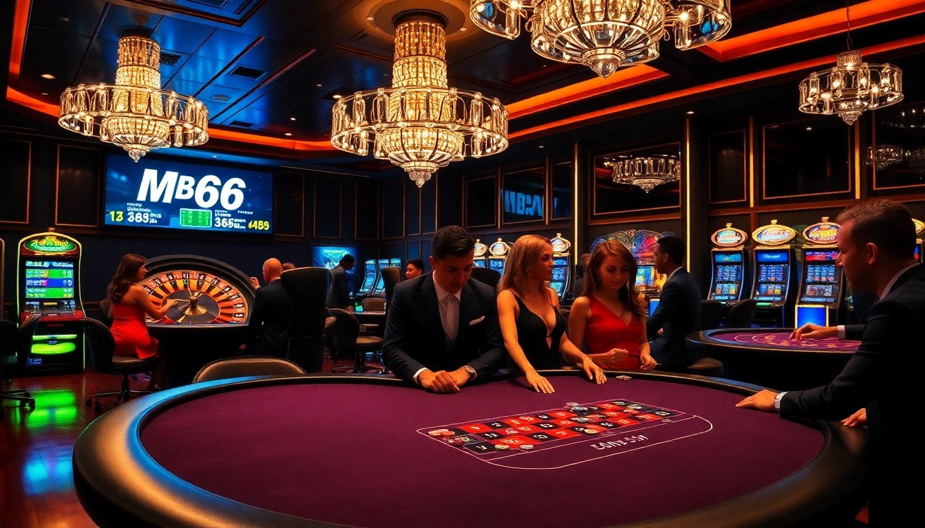 Experience thrilling poker action at the MB66 casino with vibrant tables and engaging players.