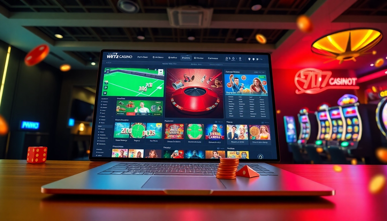 Vibrant online betting interface with games and betting elements at vin777.gb.net.