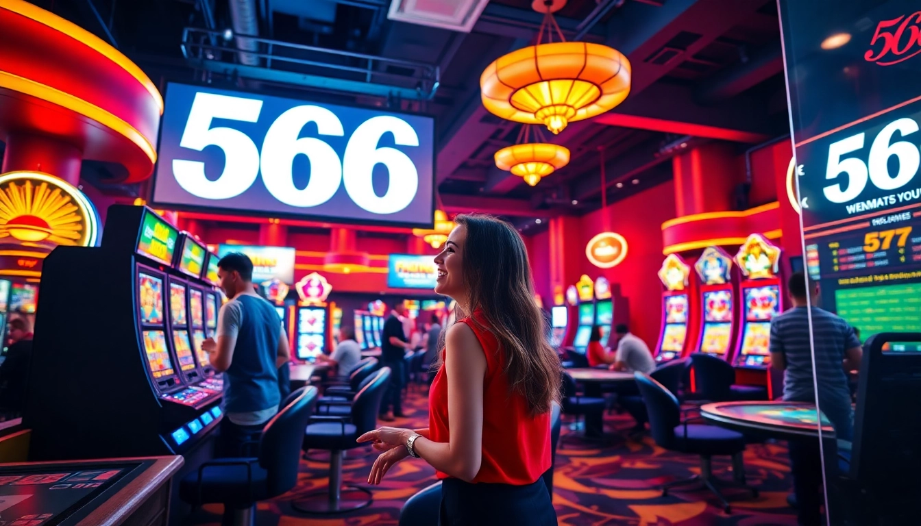 Engaging casino scene featuring players enjoying games at 566 with vibrant atmosphere.