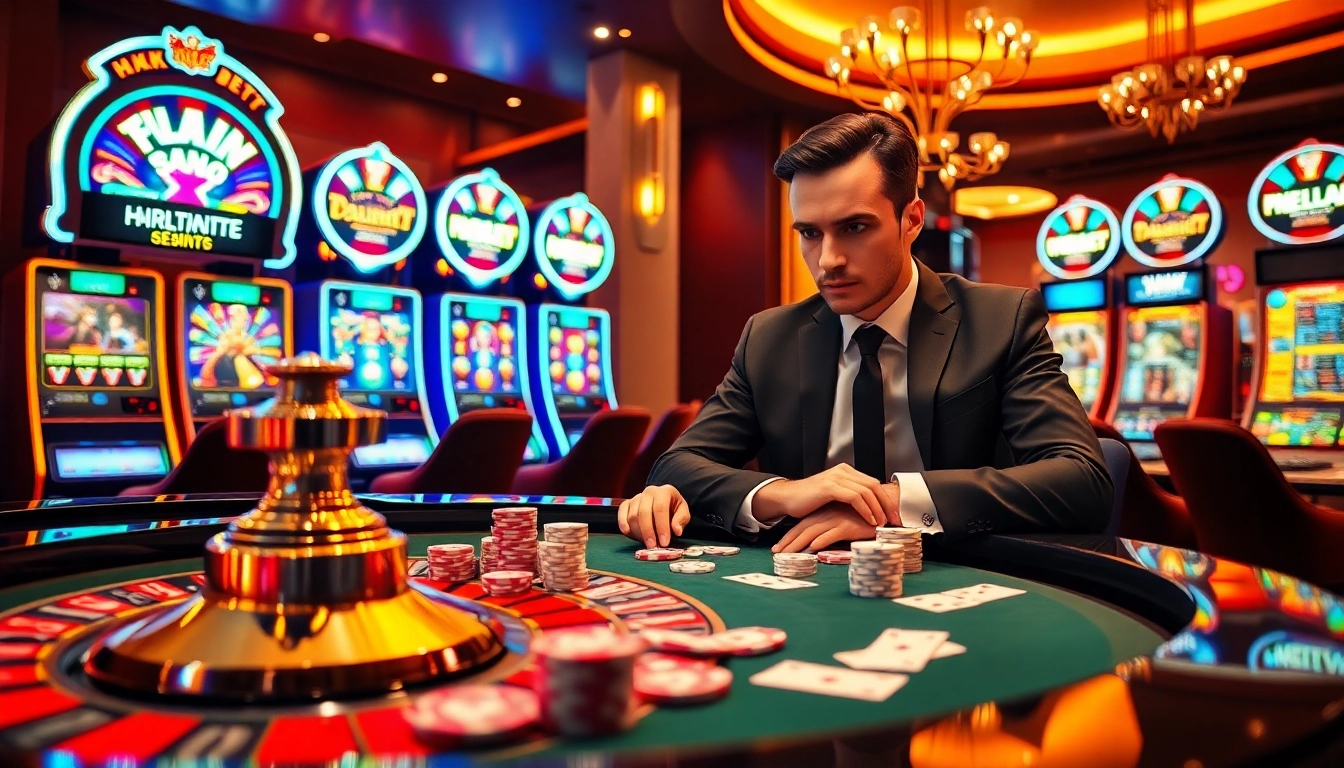 Experience the thrill of HBBET with vibrant casino lighting and gameplay elements.