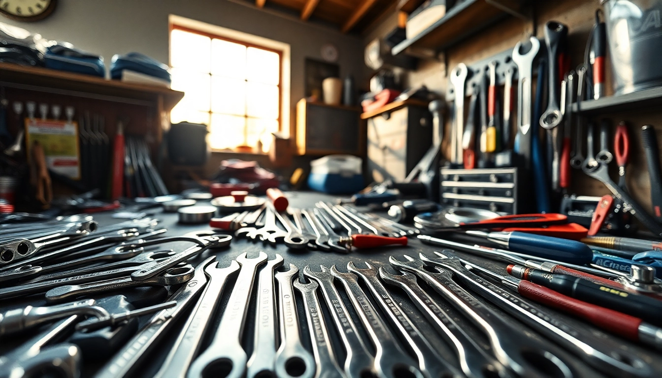 USAG spanners displayed in a professional mechanic workshop, showcasing precision and craftsmanship.