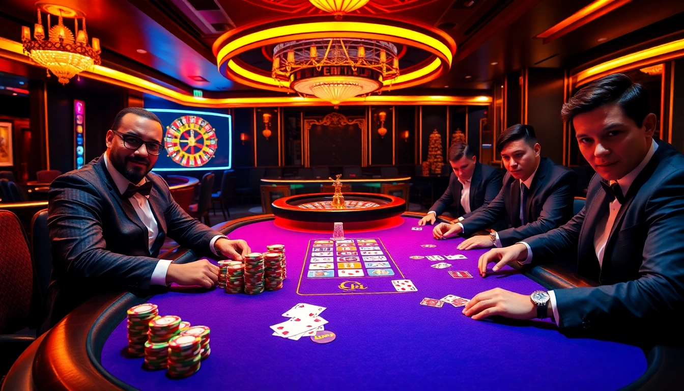 Experience the thrill of poker action at https://good88k.co/ with vibrant chips and cards on a luxurious table.
